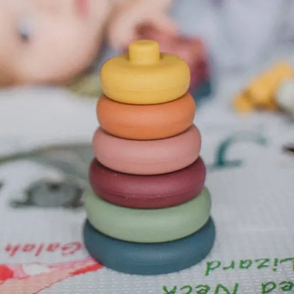 Catchy Silicone Ball and Multicolor Stacking Rings Set - Picture 5 of 14